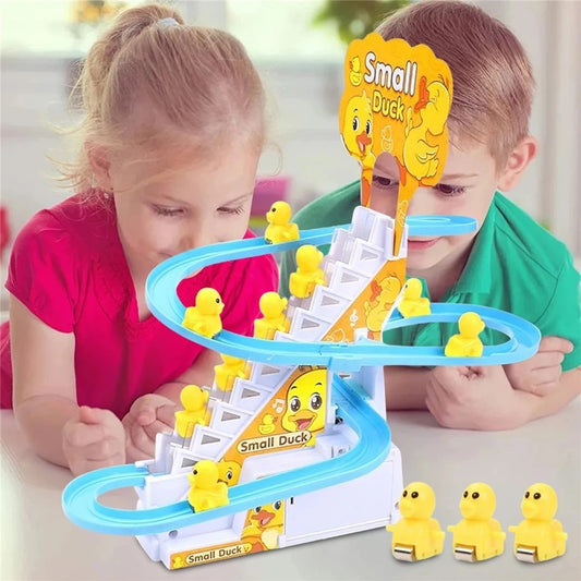 Small Ducks Climbing Toys Electric Ducks Race Track
Game Playful Roller Coaster Toys with 3 Duck LED
Flashing Lights And Music Fun Duck Stair Climbing Toys
For Toddlers Kids